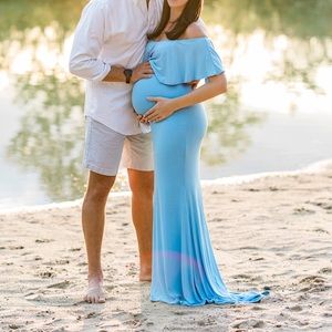 Blue Maternity photo shoot gown